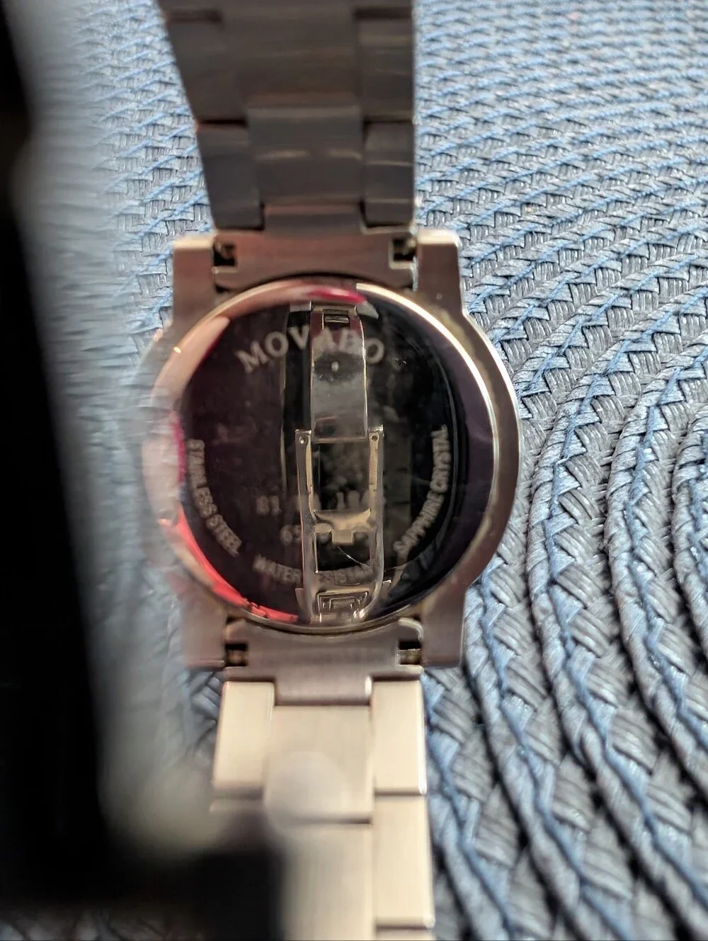 Movado Two-Tone Black Dial Bracelet Watch with Gold Accents
